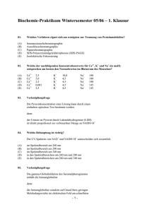 Biochemie-Praktikum Wintersemester 05/06 – 1. Klausur