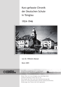 Kurz gefasste Chronik der Deutschen Schule in Tsingtau 1924-1946