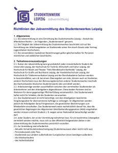 Richtlinien der Jobvermittlung des Studentenwerkes Leipzig