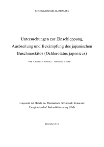 Ausbreitung und Bekämpfung des japanischen Buschmoskitos