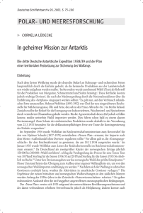 UND MEERESFORSCHUNG In geheimer Mission zur Antarktis