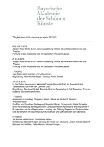 Tätigkeitsbericht 2015/16 - Bayerische Akademie der Schönen Künste
