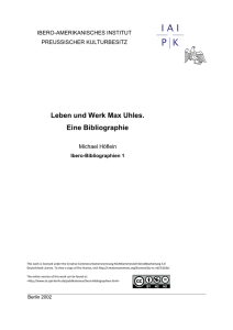 Leben und Werk Max Uhles. Eine Bibliographie
