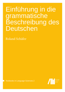 Einführung in die grammatische Beschreibung des Deutschen