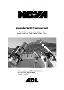 NOVA * Dezember 2007 - Astronomische Gesellschaft Luzern