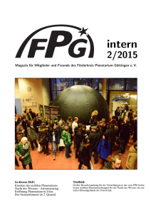 FPGintern 2/2015 - Förderkreis Planetarium Göttingen