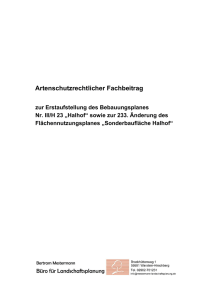 Artenschutzrechtlicher Fachbeitrag