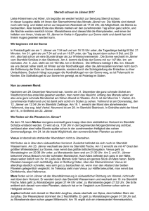 Sterndl schaun im Jänner 2017 Liebe Hörerinnen