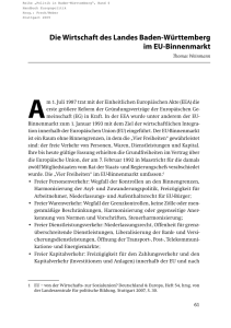 Die Wirtschaft des Landes Baden-Württemberg im EU