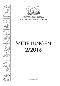 mitteilungen 2/2016 - Ägyptologie