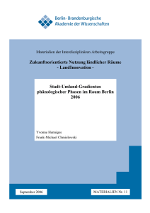 Stadt-Umland-Gradienten phänologischer Phasen im Raum Berlin