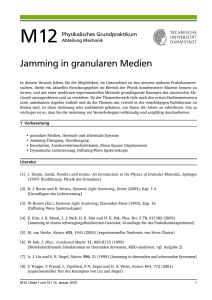 Jamming in granularen Medien - TU Darmstadt