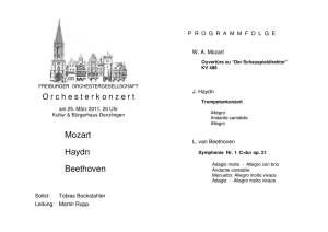 Mozart Haydn Beethoven - Freiburger Orchestergesellschaft