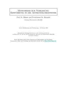 Mitschrieb zur Vorlesung: Einführung in die Astroteilchenphysik