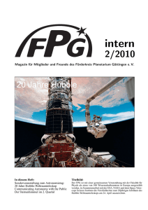 FPGintern 2/2010 - Förderkreis Planetarium Göttingen