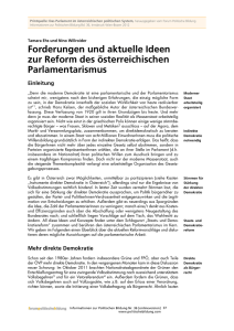 Forderungen und aktuelle Ideen zur Reform des österreichischen