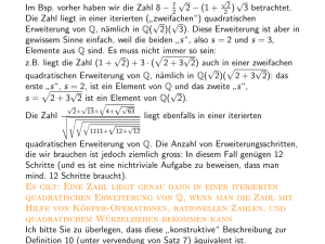 Im Bsp. vorher haben wir die Zahl 8 − 7 √2 − (1 + ) √3 betrachtet