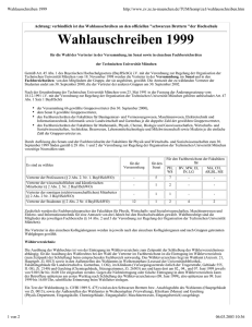Wahlauschreiben 1999 - Technische Universität München