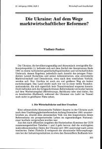 Die Ukraine: Auf dem Wege marktwirtschaftlicher - E