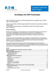 Grundlagen der USV-Technologie