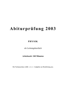 Leistungskurs Physik 2003
