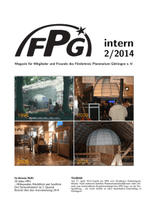 FPGintern 2/2014 - Förderkreis Planetarium Göttingen