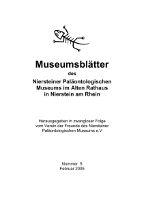 Museumsblatt 5 / 2005 - Paläontologisches Museum Nierstein