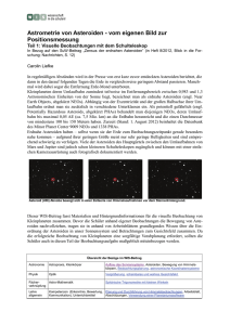 Astrometrie von Asteroiden - vom eigenen Bild zur Positionsmessung