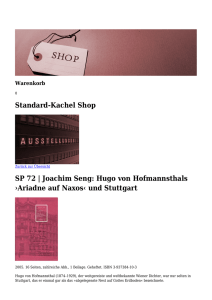 SP 72 | Joachim Seng: Hugo von Hofmannsthals ›Ariadne auf