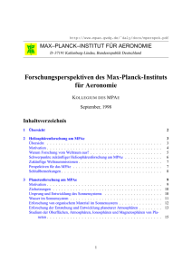 Forschungsperspektiven des MPAe - MPS - Max-Planck