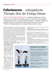 Fußschmerzen – orthopädische Therapie über die Einlage hinaus