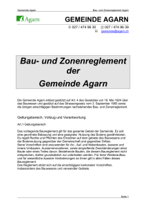 Bau- und Zonenreglement der Gemeinde Agarn