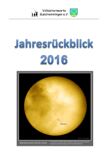 Jahresrückblick 2016 - Volkssternwarte Gundremmingen
