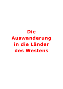 Die Auswanderung in die Länder des Westens (Eine Seite auf