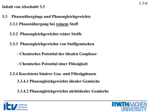 3.3 Phasenübergänge und Phasengleichgewichte 3.3.1