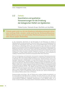 2.2 Totholz: Quantitative und qualitative Voraussetzungen für