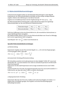 6. Wahrscheinlichkeitsverteilungen - Mathematik, Uni