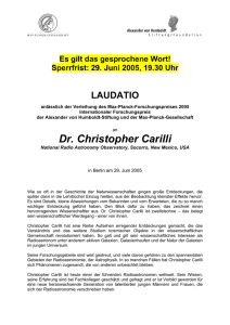Dr. Christopher Carilli - Alexander von Humboldt