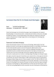 Curriculum Vitae Prof. Dr. Sir Charles Scott Sherrington