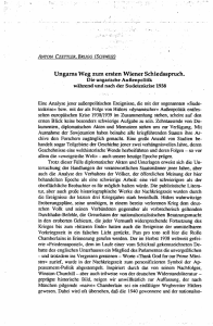 Ungarns Weg zum ersten Wiener Schiedsspruch. Die