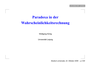 Paradoxa in der Wahrscheinlichkeitsrechnung