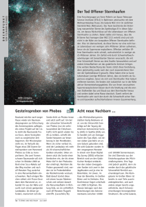 Der Tod Offener Sternhaufen Gesteinsproben von Phobos Acht