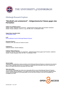 Sündhaft und unislamisch - Edinburgh Research Explorer