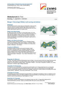 Wetterbericht für Tirol