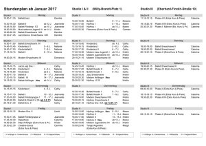 Stundenplan - dansarts Ulm