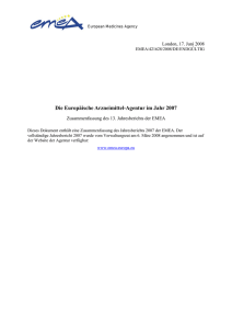 Die Europäische Arzneimittel-Agentur im Jahr 2007