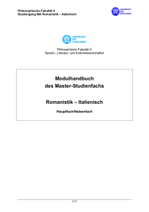 Modulhandbuch und Studienplan Italienisch