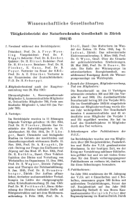Tätigkeitsbericht der Naturforschenden Gesellschaft in Zürich 1944/45