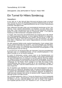 1940. Ein Tunnel für Hitlers Sonderzug. Gastbeitrag TZ 99-10-22