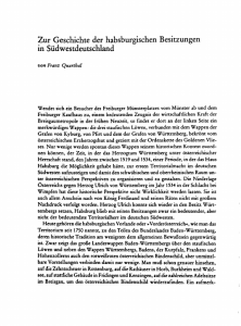 Zur Geschichte der habsburgischen Besitzungen in
